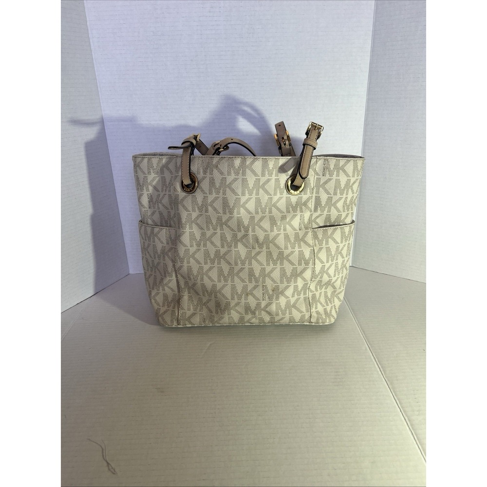 Michael Kors 30S11TTT4B Jet‎ Set Signature Tote Handbag-vanilla - Picture 2 of 15